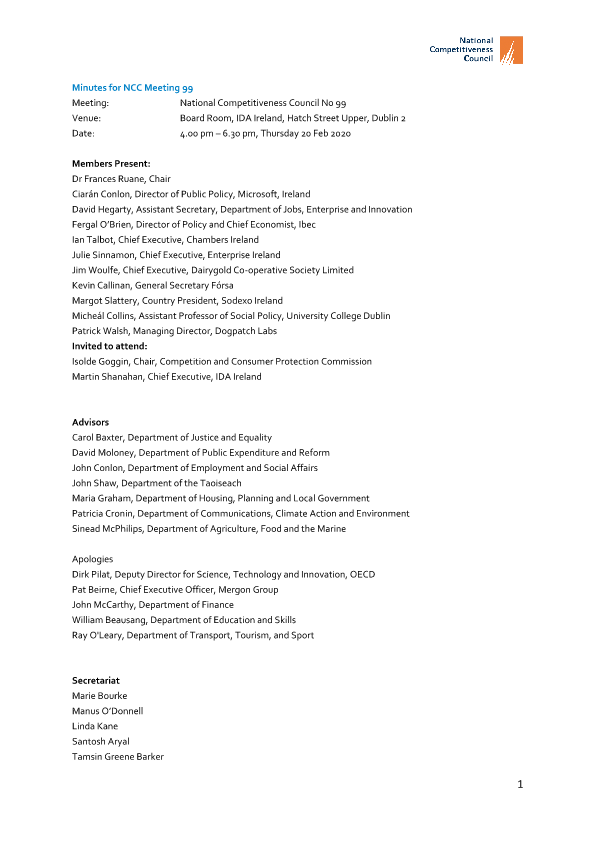NCC Minutes Meeting 99