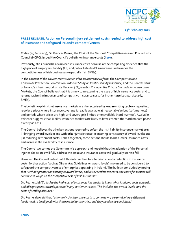 Insurance Bulletin press release