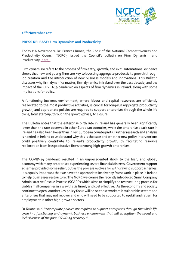 Dynamism press release