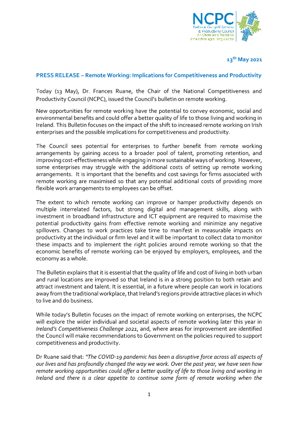 NCPC Bulletin 21-3 - Press Release