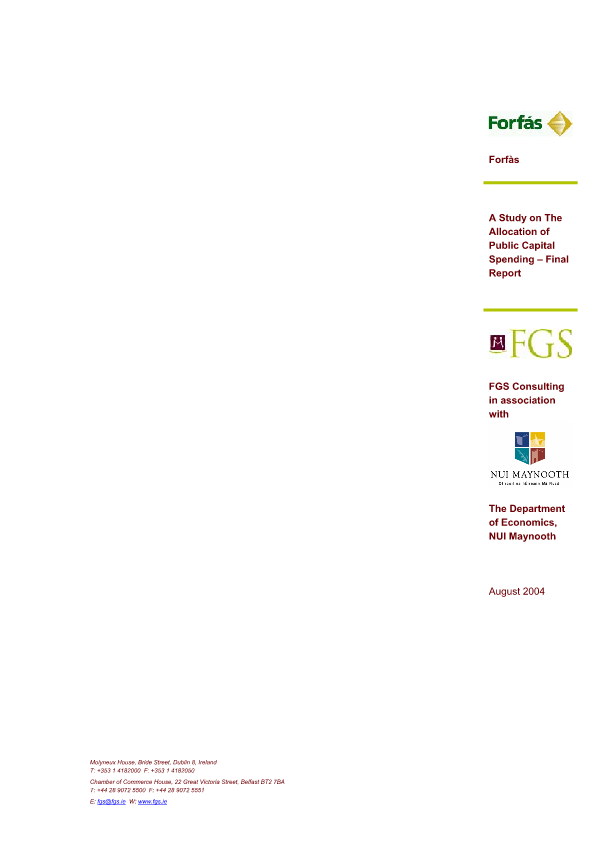 A Study on The Allocation of Public Capital Spending – Final Report 2004