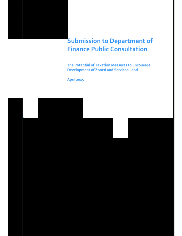 Submission to Department of Finance Public Consultation 2015