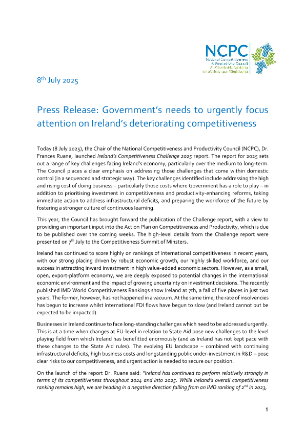 Challenge 2025 NCPC Press Release